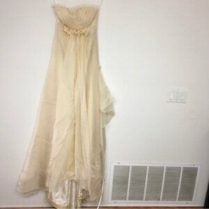 Yanagi Y2K Cream Strapless Bustier Chiffon Layered Special Occasion Dress Sz XXS